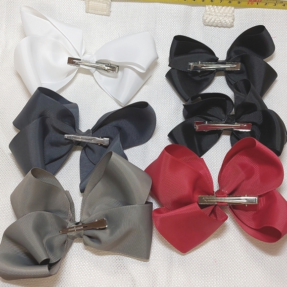Hair Bows Grosgrain Ribbon Set of 6 - Picture 7 of 7